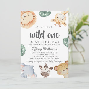 Wild One Safari Animal Baby Shower Decor Invitation