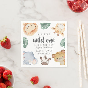 Wild One Safari Animal Baby Shower Decor Napkin