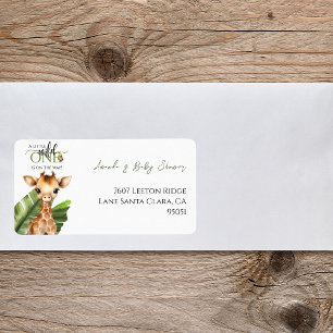 Wild One Safari Animal Jungle Baby Shower Address Label