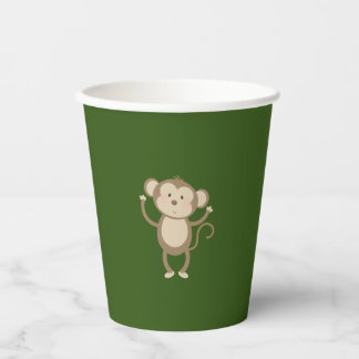 Wild One Safari Animal Monkey Baby Shower Paper Cups
