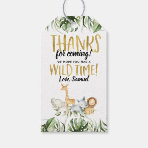 Wild One Safari Animals 1st Birthday Favour Tags