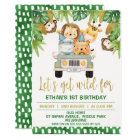 Wild One Safari Animals 1st Birthday Invitation