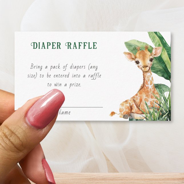 Wild One Safari Animals Baby Shower Diaper Raffle  Enclosure Card (Creator Uploaded)