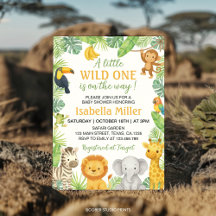 Wild One Safari Animals Baby Shower