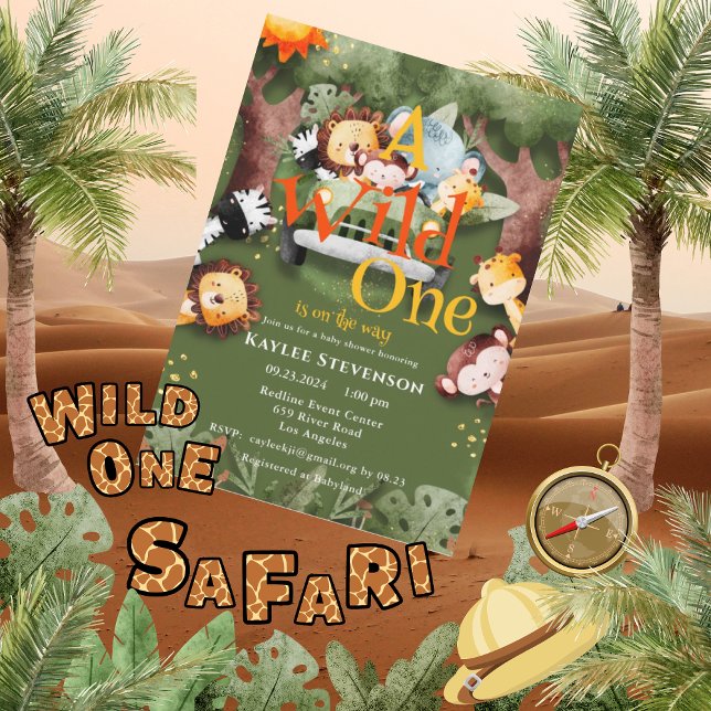 Wild One Safari Animals Baby Shower Invitation (Creator Uploaded)