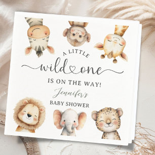 Wild One Safari Animals Baby Shower Napkin