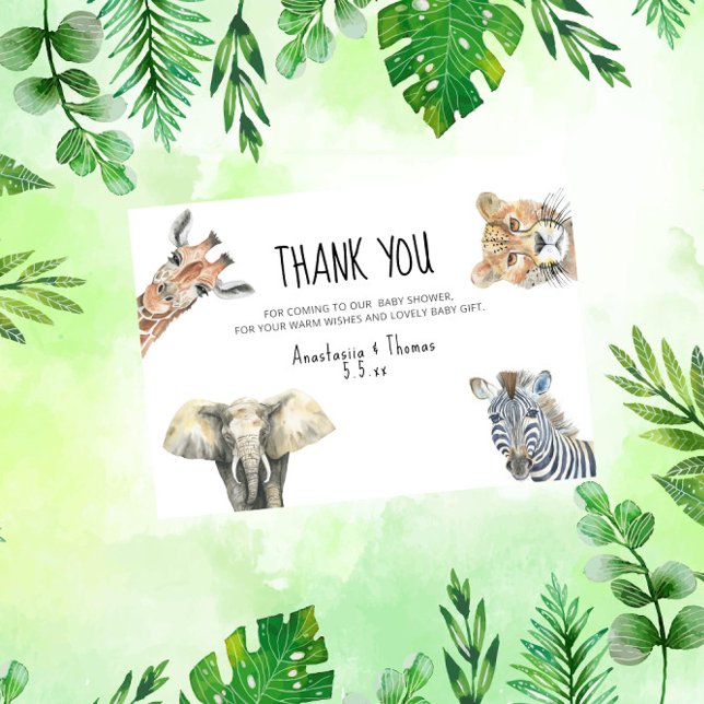 Wild One Safari Animals Baby Shower THANK YOU (Creator Uploaded)