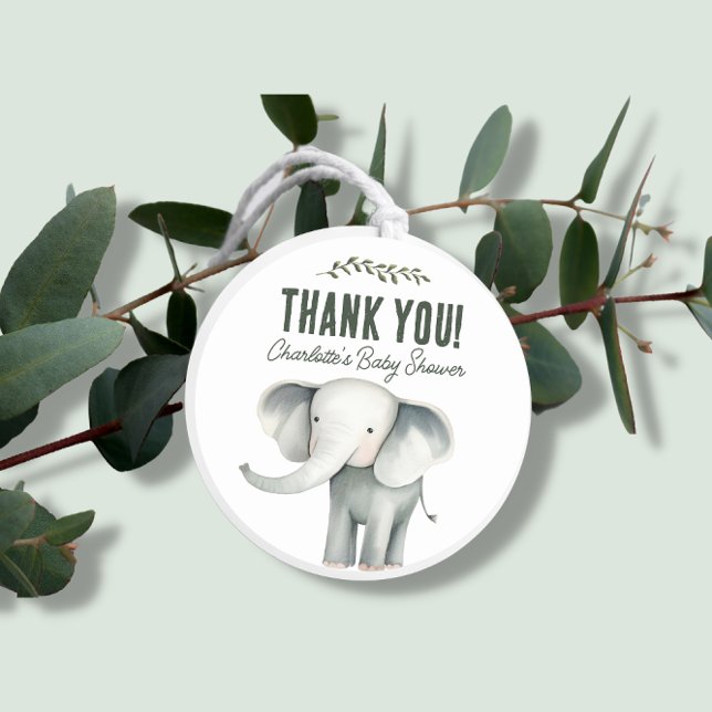 Wild One Safari Animals Baby Shower Thank You Classic Round Sticker (Creator Uploaded)