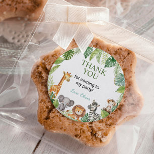 Wild One Safari Animals Birthday Sticker Favour Ta