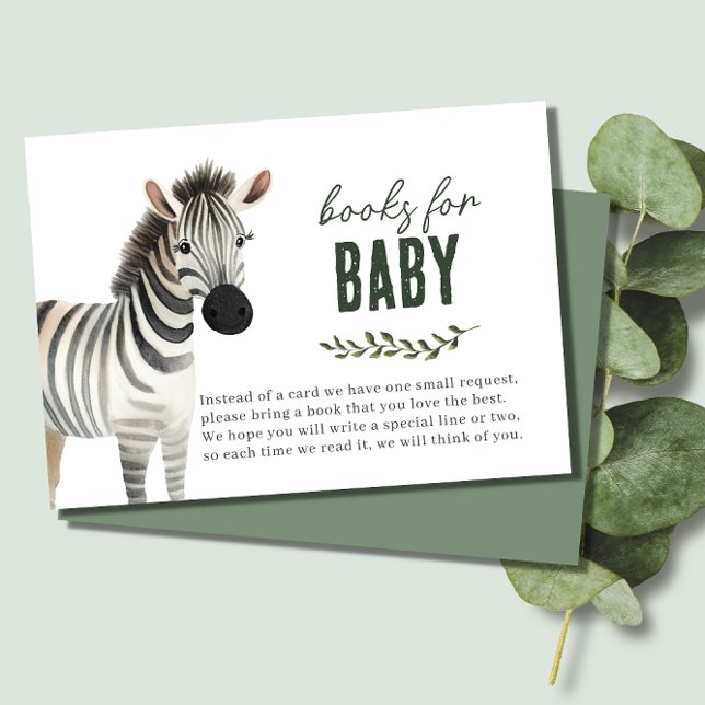 Wild One Safari Animals Books for Baby Shower Enclosure Card (Creator Uploaded)