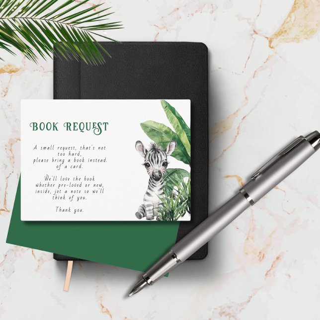 Wild One Safari Animals Books for Baby Shower Enclosure Card (Creator Uploaded)