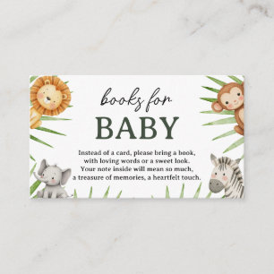 Wild One Safari Animals Boy Baby Shower Enclosure Card