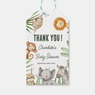 Wild One Safari Animals Boy Baby Shower Gift Tags