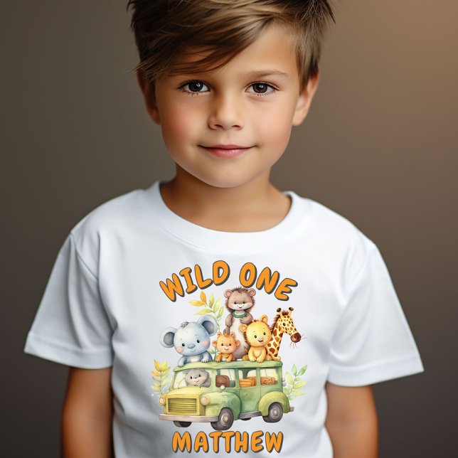 Wild one safari animals boys birthday  T-Shirt (Creator Uploaded)
