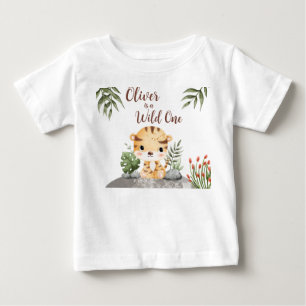 Wild One Safari Animals Cute Tiger 1st Birthday Baby T-Shirt