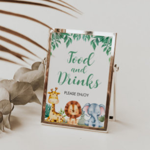 Wild ONE Safari Animals Food and Drinks Sign