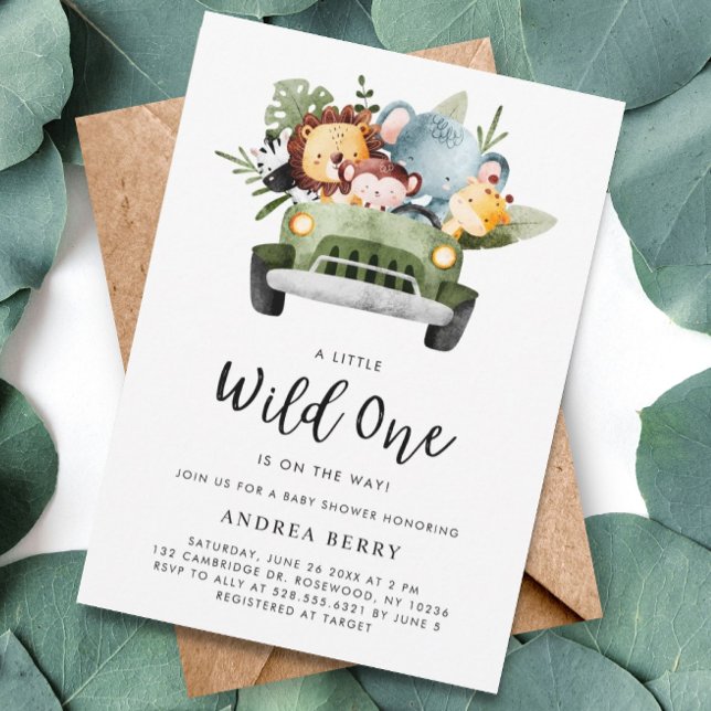 Wild One Safari Animals Gender Neutral Invitation (Creator Uploaded)