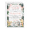 Wild One Safari Animals Girl Baby Shower Invitatio