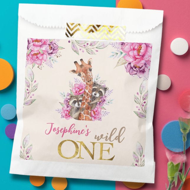 Wild one safari animals kids birthday party favour bag (Creator Uploaded)