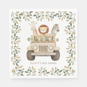 Wild One Safari Animals Neutral Baby Shower Napkin