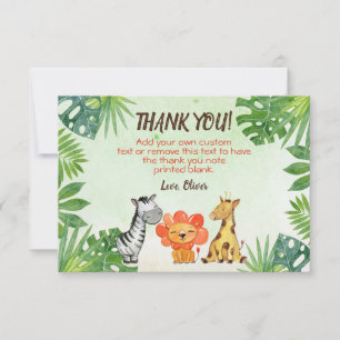Wild one, Safari Animals Thank You Cards