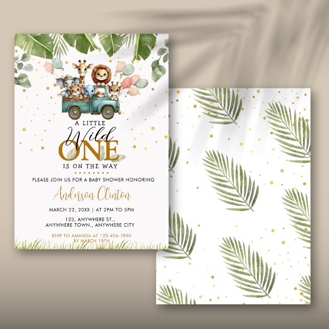  Wild One Safari Baby Shower Invitation (Creator Uploaded)