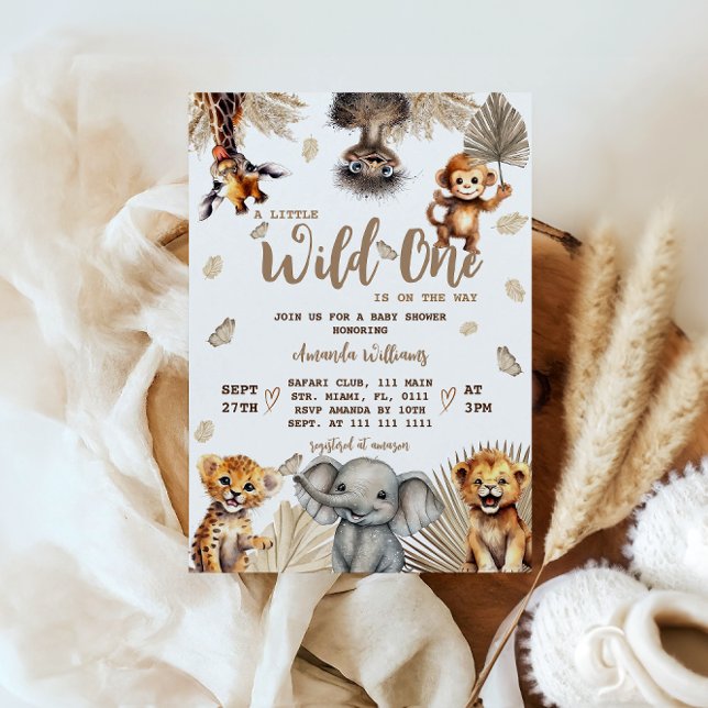 Wild One Safari Baby Shower Invitation (Creator Uploaded)
