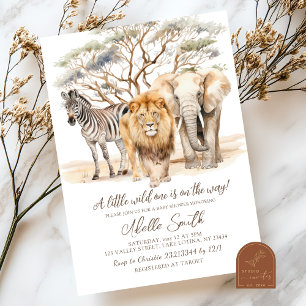Wild One Safari Baby Shower Invitation