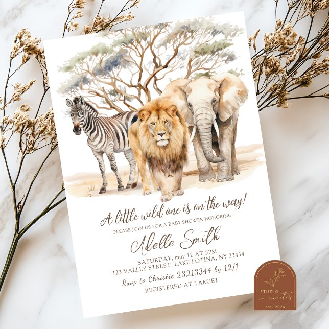 Wild One Safari Baby Shower Invitation (Creator Uploaded)