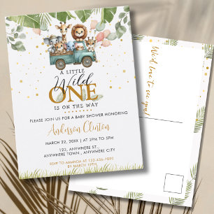 Wild One Safari Baby Shower Postcard