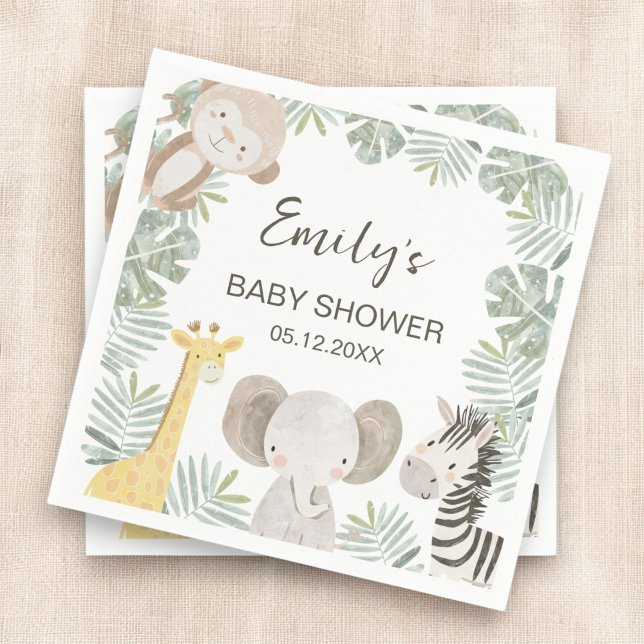 Wild One Safari Baby Shower Welcome Sign Napkin (Creator Uploaded)