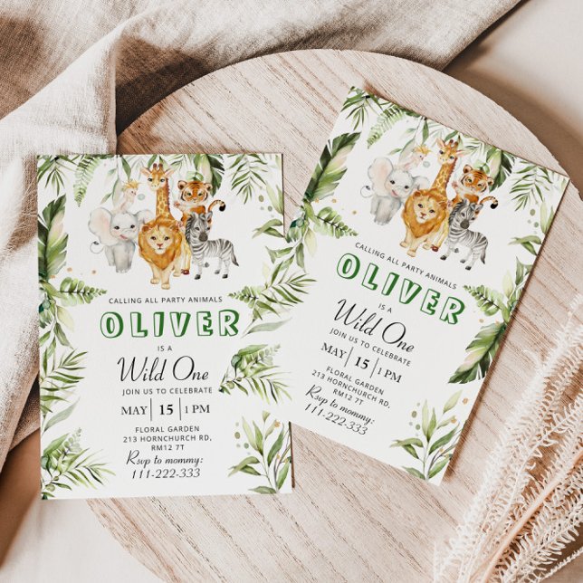 Wild one safari birthday invitation (Creator Uploaded)