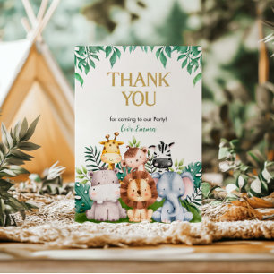 Wild ONE Safari Birthday Thank You Card