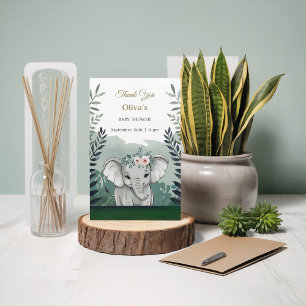 Wild One Safari Elephant Baby Shower Thank You Card