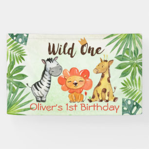Wild One, Safari First Birthday Banner