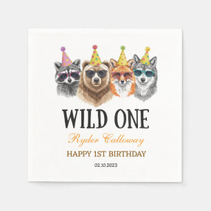 Wild One Safari First Birthday – Jungle Animal  Napkin
