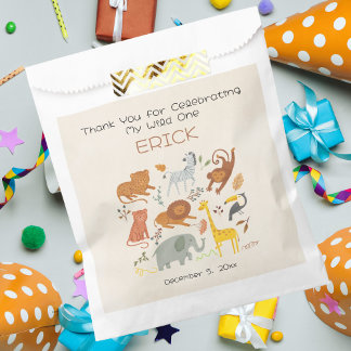 Wild One Safari First Birthday Party Favour Bag