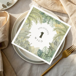 Wild One Safari First Birthday Party Napkin