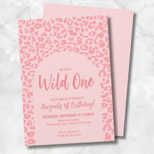 Wild One Safari Girl's First Birthday Party Invitation