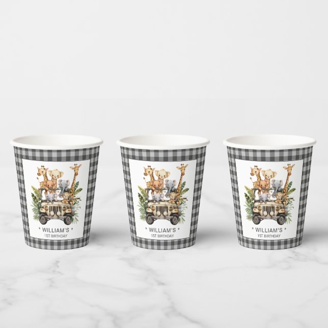 Wild One Safari Jungle 1st First Birthday  Paper Cups (Multi)