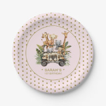Wild One Safari Jungle 1st First Birthday Pink