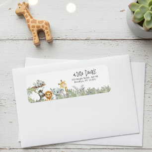 Wild One  Safari Jungle Animals Return Address  Label