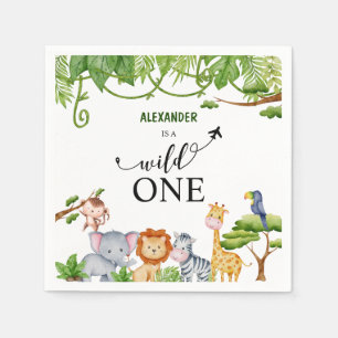 Wild One Safari Jungle Birthday Napkin