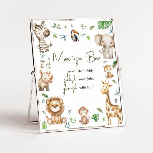 Wild One Safari Mom Osa Bar Baby Shower Poster