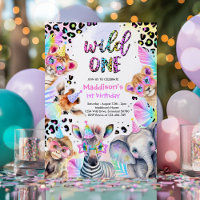 Wild One Safari Pink Girl Leopard Birthday Party