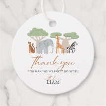 Wild One Safari Theme 1st Birthday Favour Tag