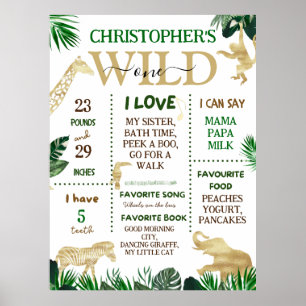 Wild One Safari Theme Birthday Party Poster