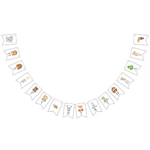 Wild one safari theme first birthday bunting