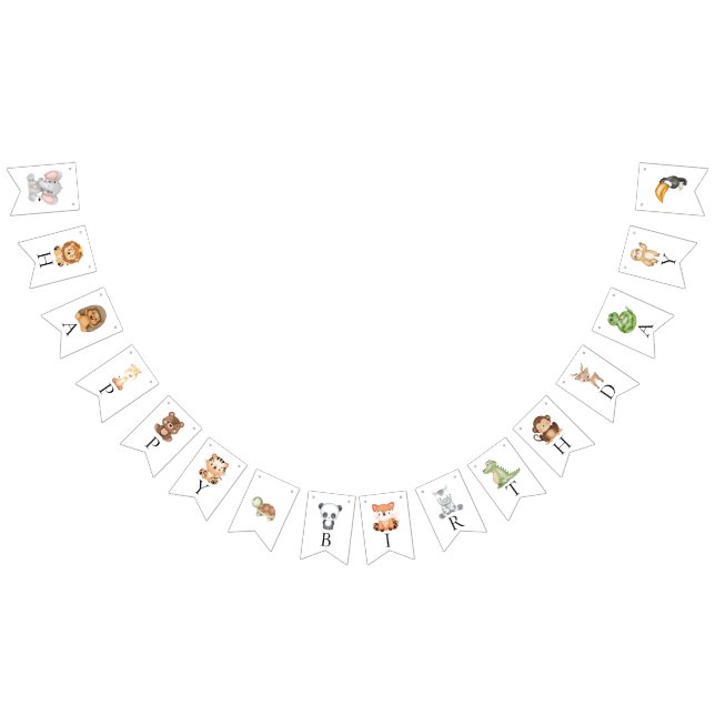 Wild one safari theme first birthday bunting  (All)
