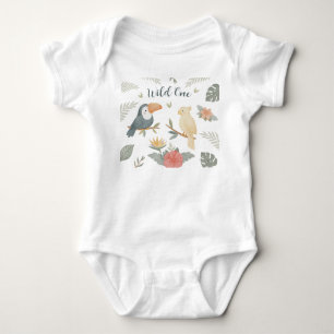 Wild One Safari Tropical Birthday Baby Bodysuit